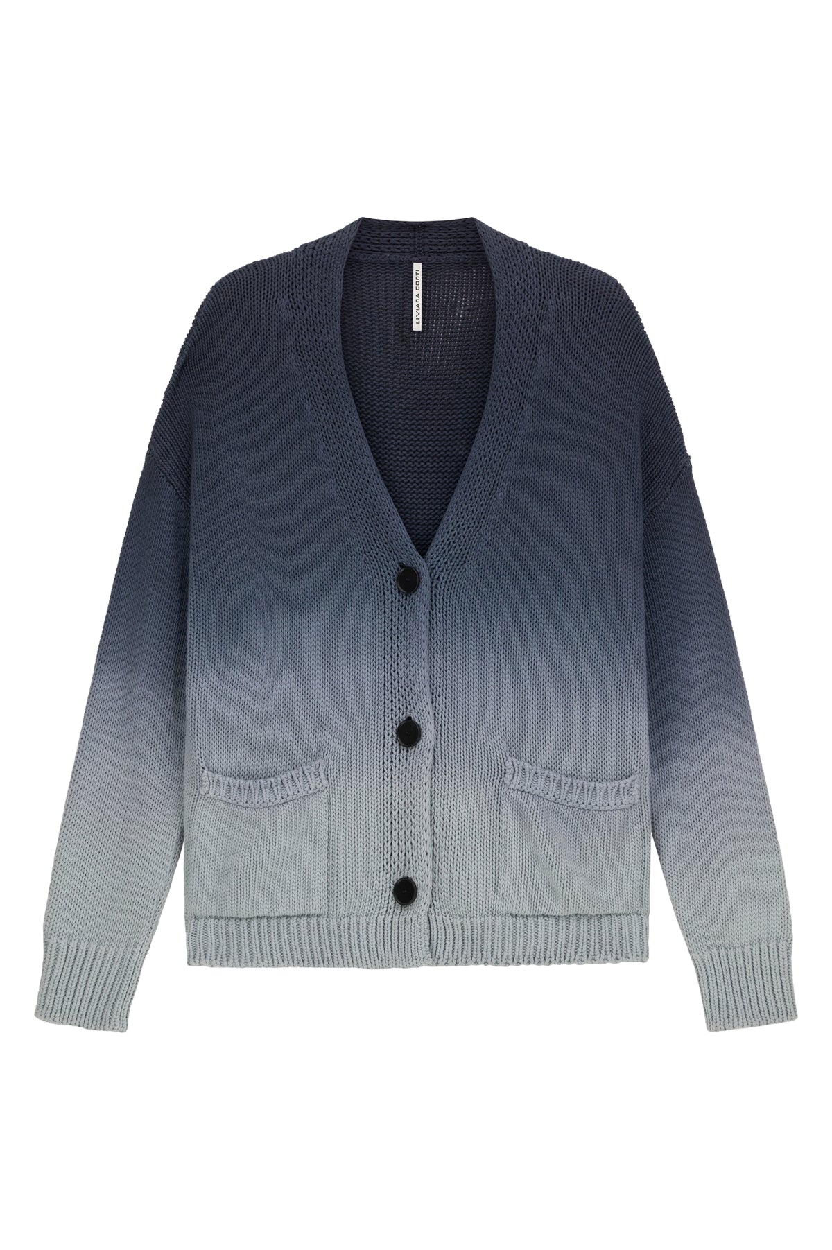 LIVIANA CONTI cardigan donna tie-dye sfumato blu/cielo F6SB55 ZENON MADE IN ITALY