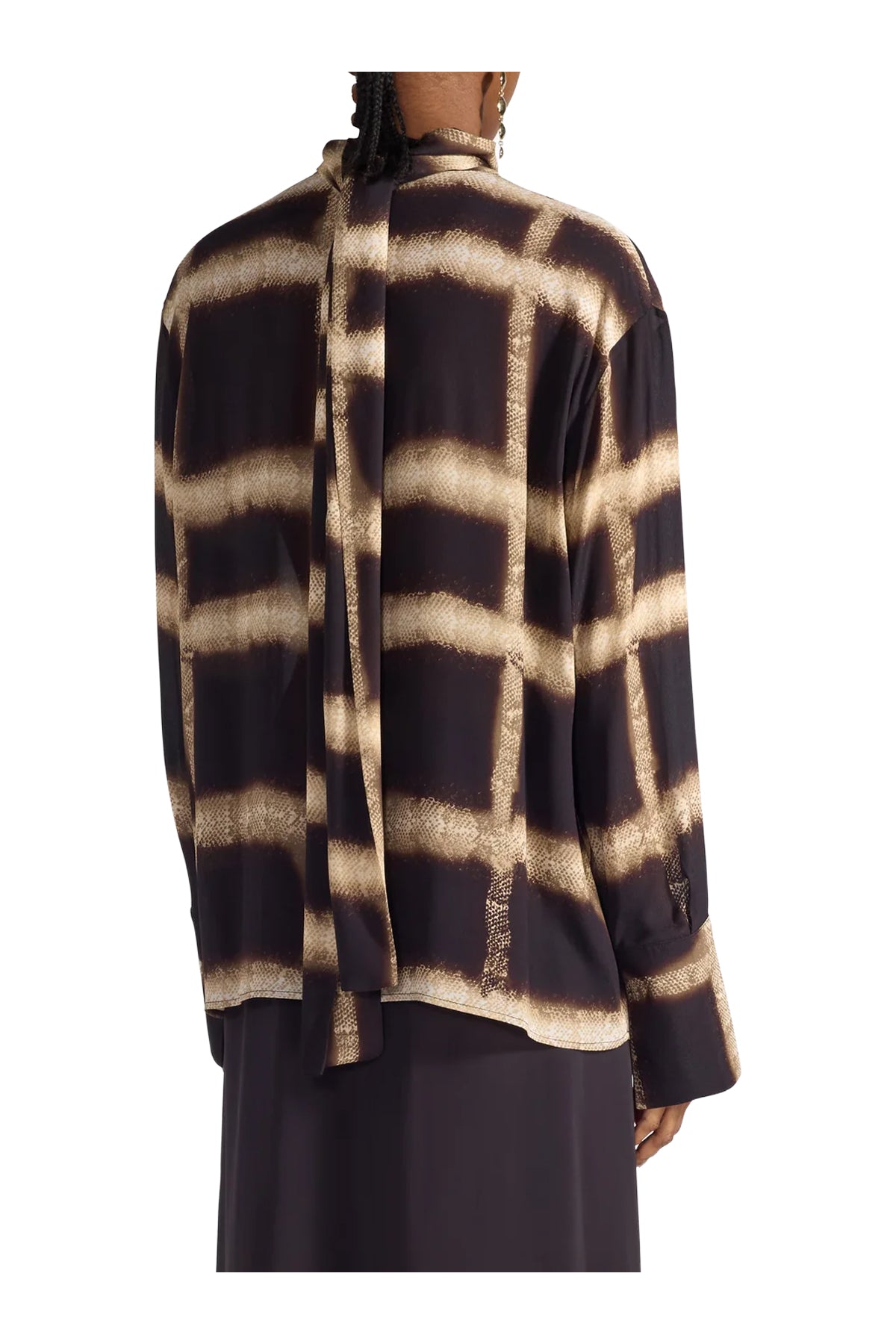 Blusa Donna Check Pitonato Liviana Conti F6SU10 FLORENCE Made in Italy