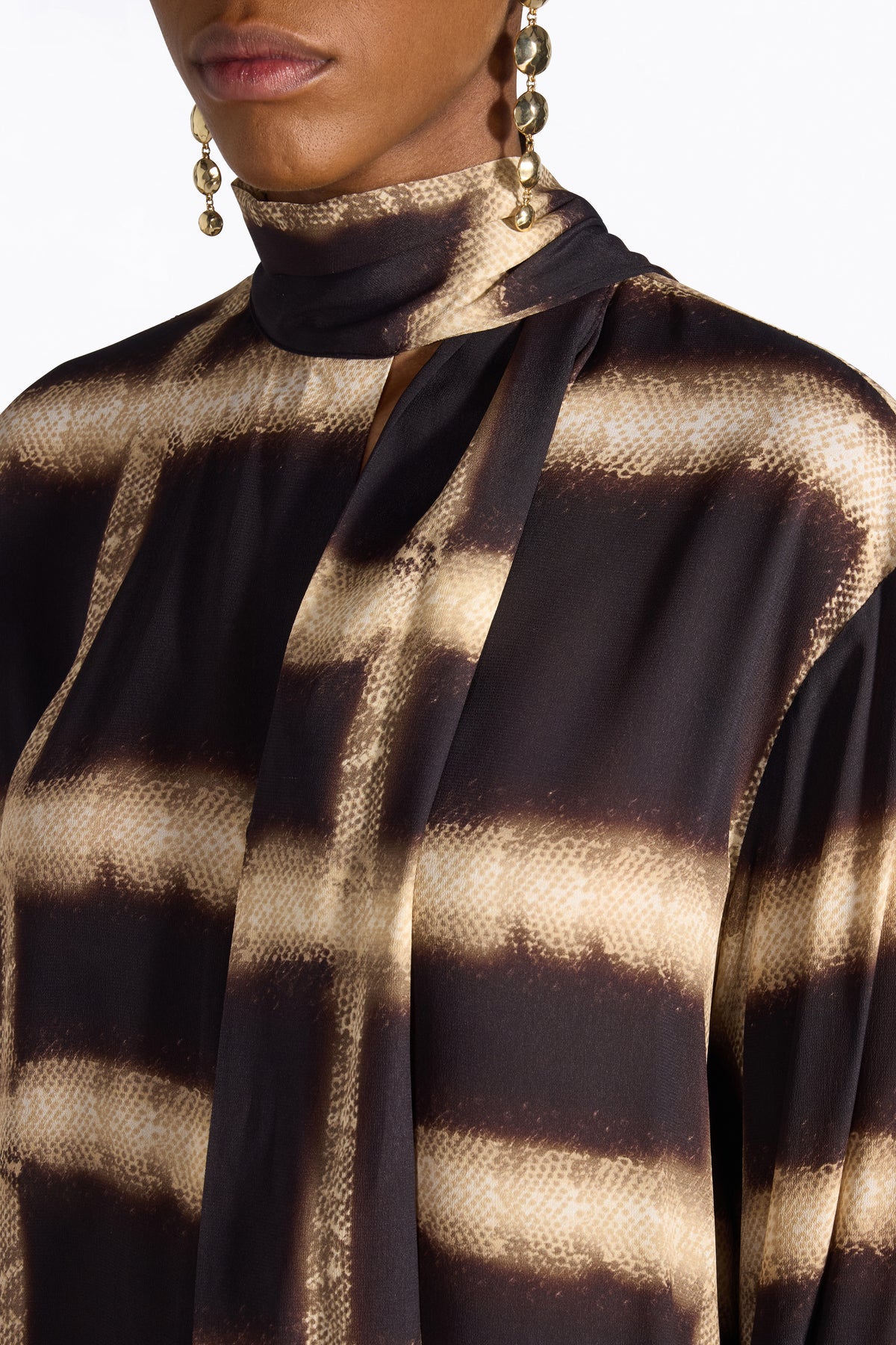 Blusa Donna Check Pitonato Liviana Conti F6SU10 FLORENCE Made in Italy