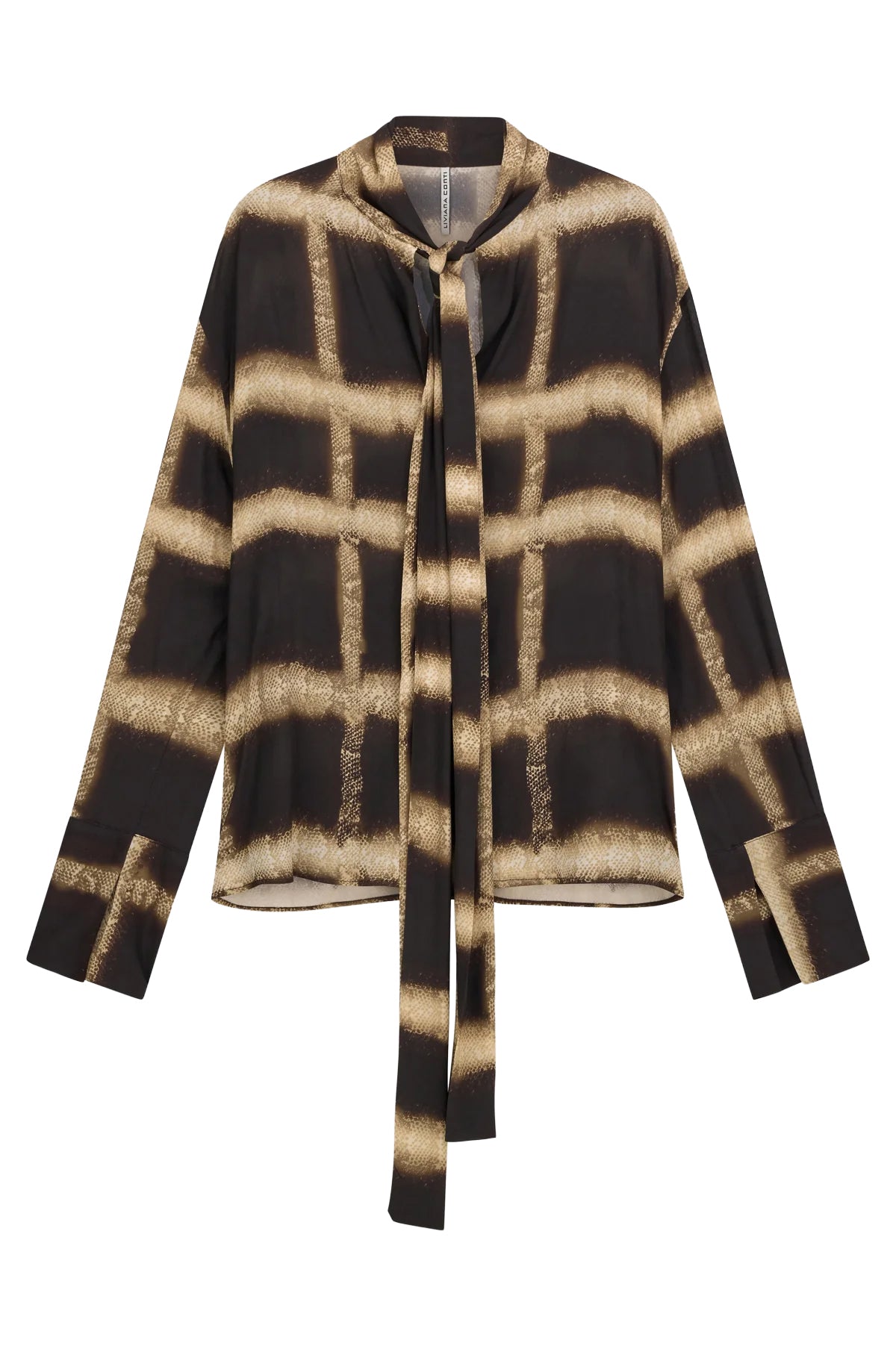 Blusa Donna Check Pitonato Liviana Conti F6SU10 FLORENCE Made in Italy