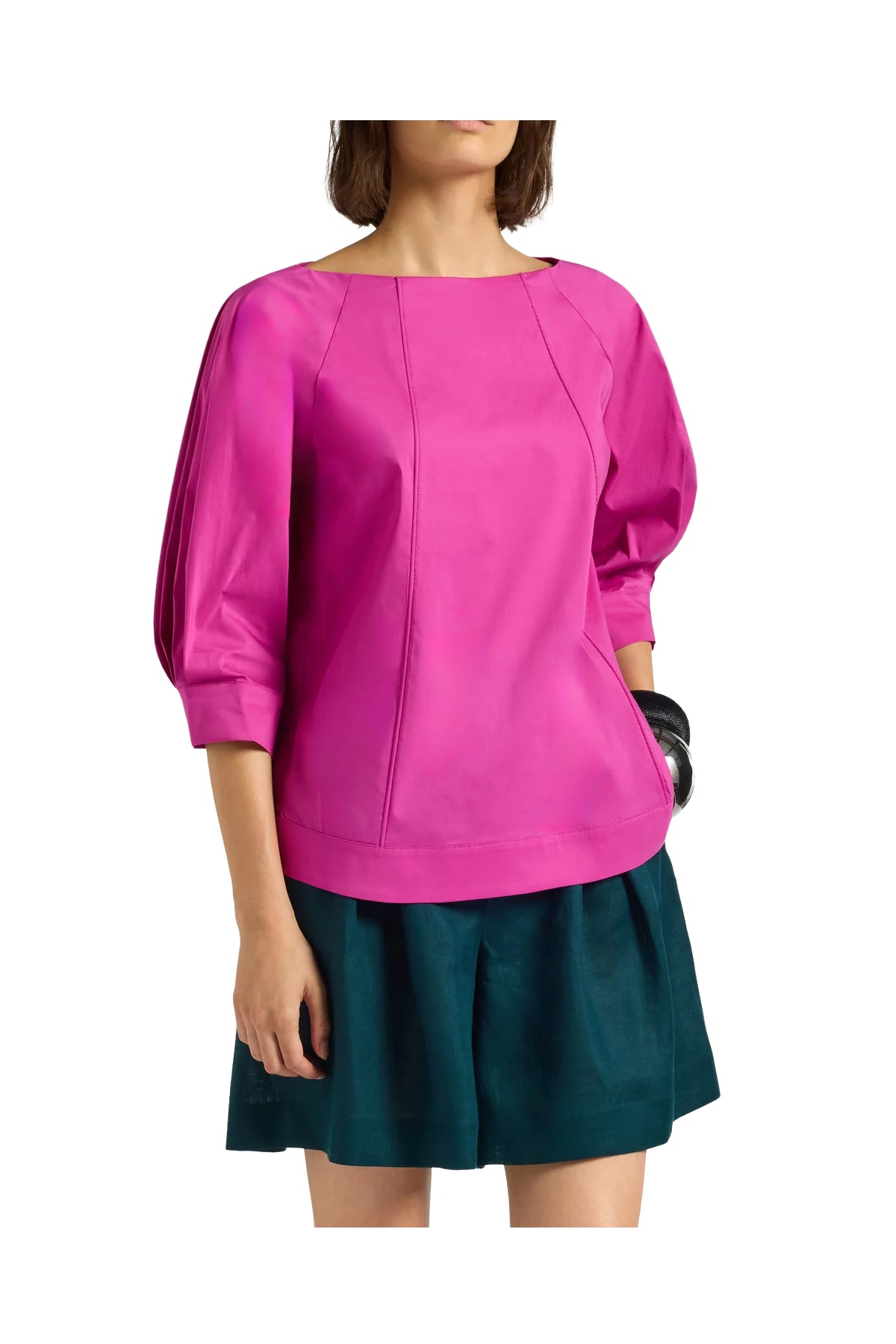 LIVIANA CONTI blusa donna L6SK14 MANDY popeline stretch Made in Italy