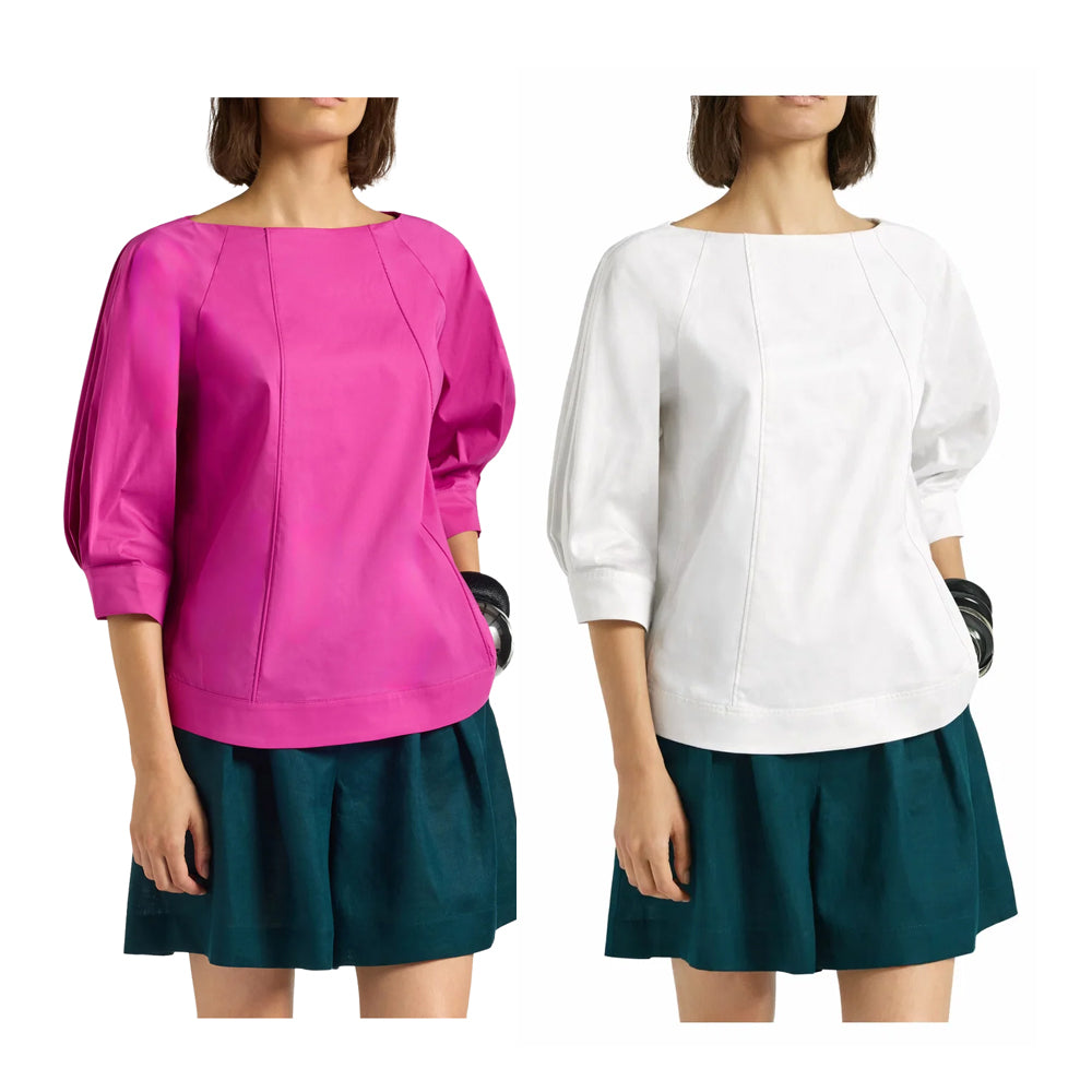 LIVIANA CONTI blusa donna L6SK14 MANDY popeline stretch Made in Italy