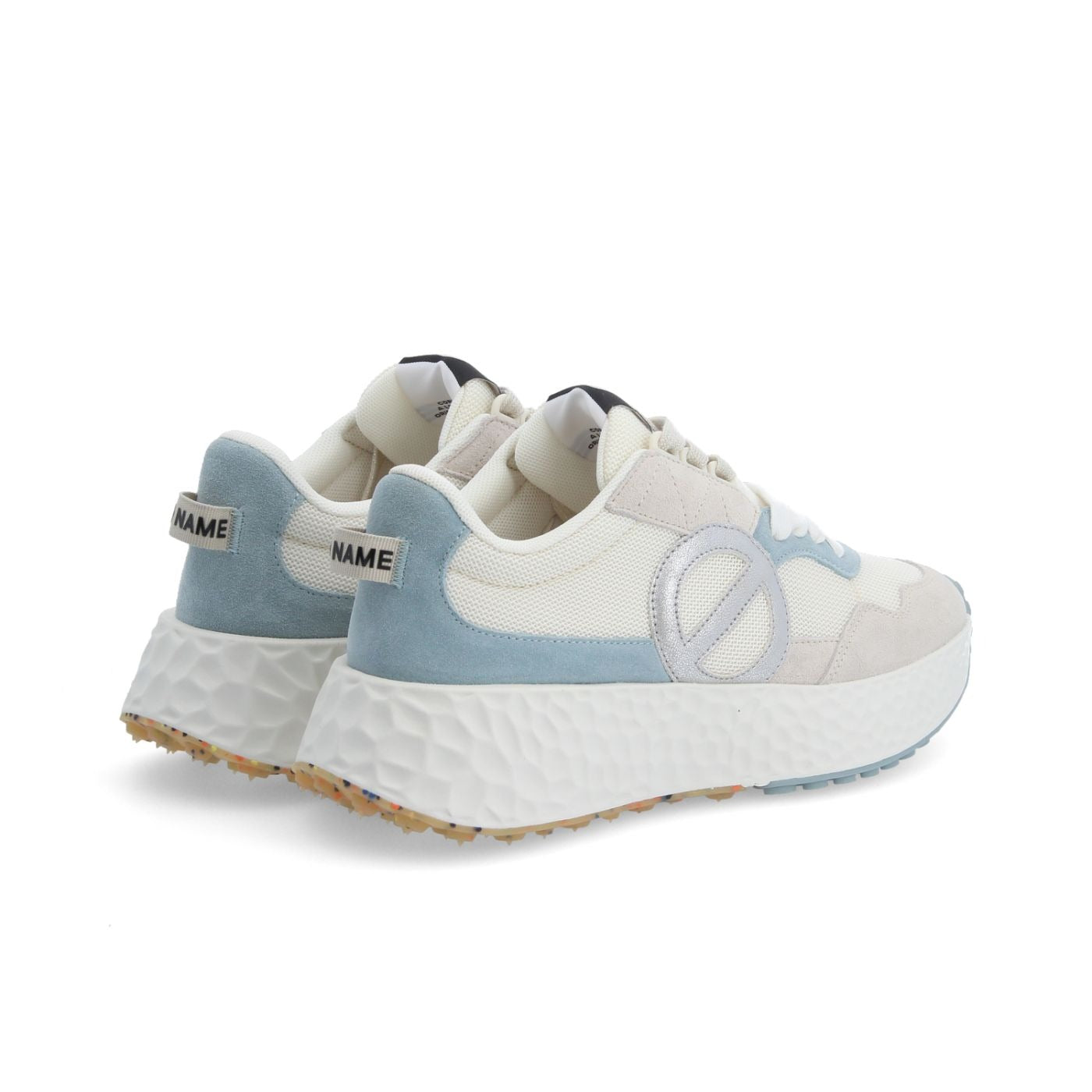 NØ NAME Carter Jogger W sneaker donna Dove/Dove/Sky suede+GRS platform 5cm lacci 2