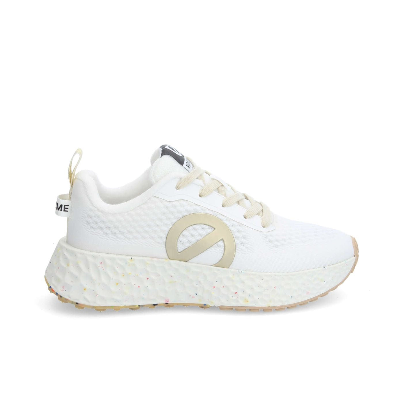 NØ NAME Sneaker Donna CARTER FLY W Bianco/Dorato – Platform 5 cm Eco GRS/GOTS