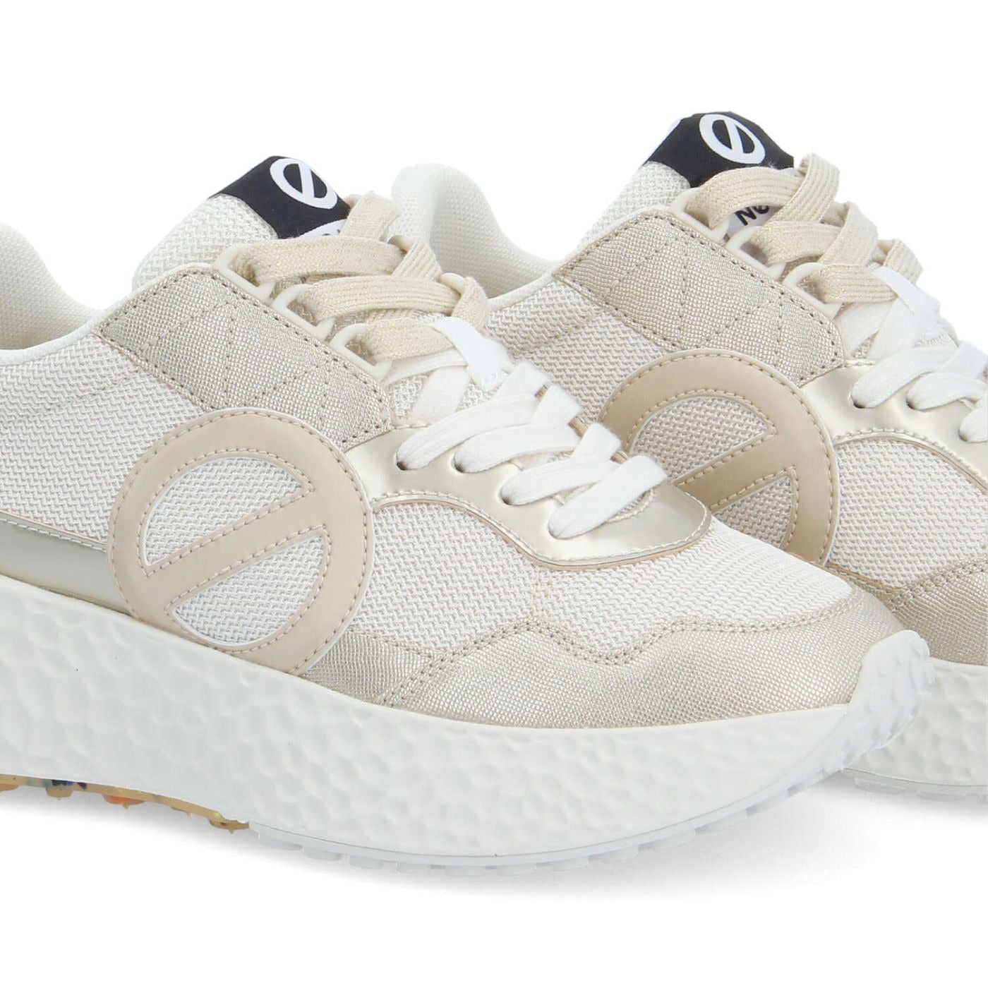 NØ NAME Sneaker Donna CARTER JOGGER W GOLD/DOVE/GOLD – Platform 5 cm, Soletta GOTS