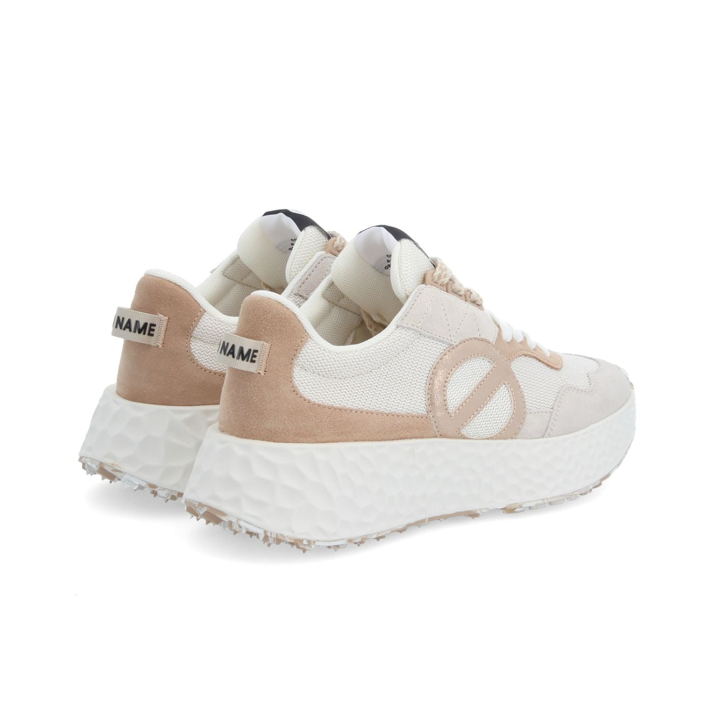 NØ NAME Carter Jogger W sneaker donna Dove/Dove/Nude suede+GRS platform 5cm lacci 2