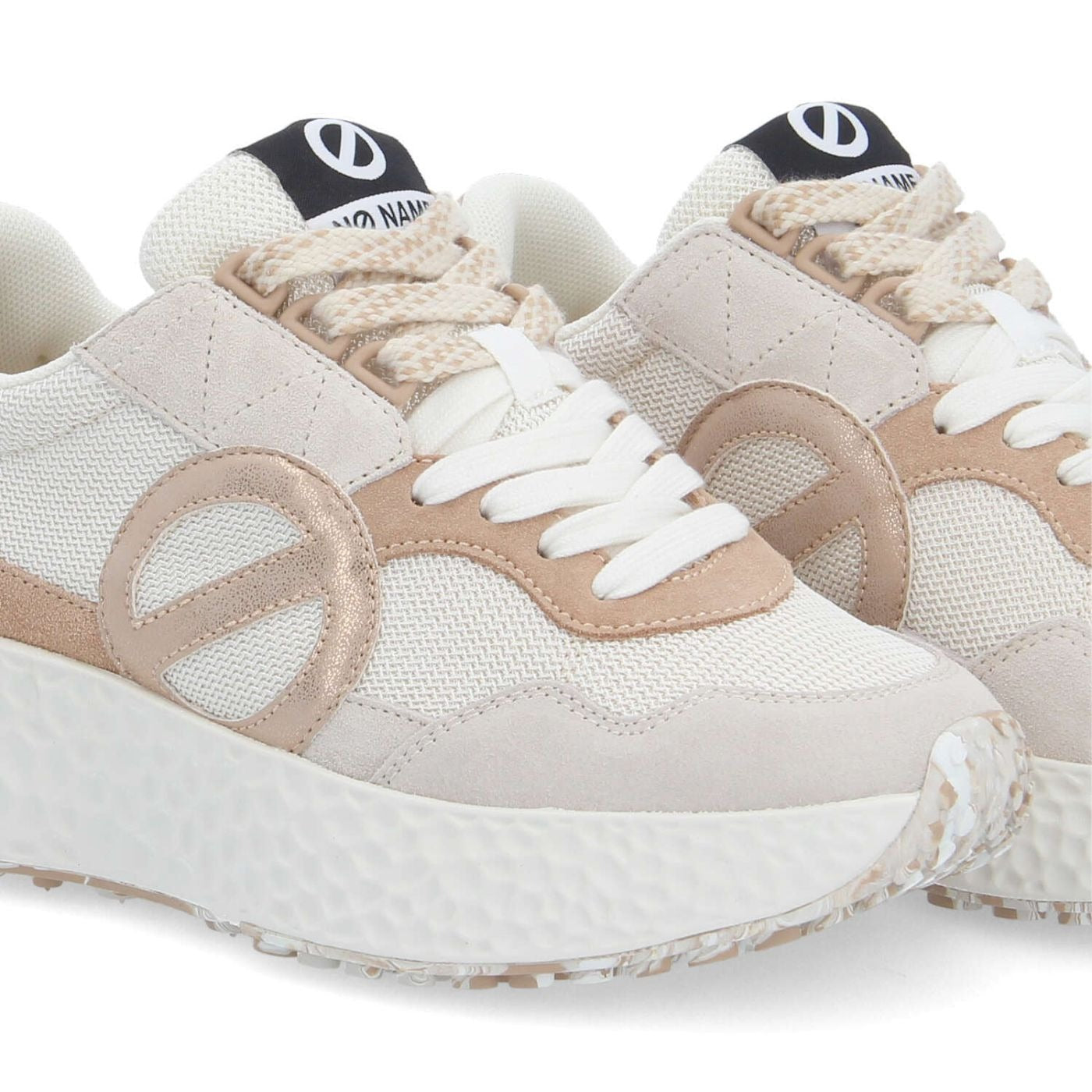 NØ NAME Carter Jogger W sneaker donna Dove/Dove/Nude suede+GRS platform 5cm lacci 2