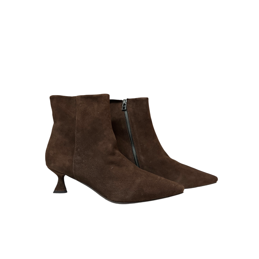 LA VITRINA Stivale Basso Donna Camoscio Marrone FURORE 50 Tacco 5 cm
