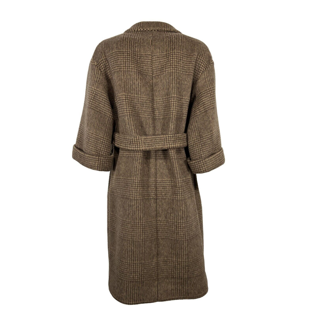 LUCREZIA T cappotto donna Prince di Galles marrone double L23700LU330 MADE IN ITALY