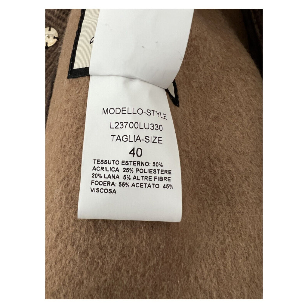 LUCREZIA T cappotto donna Prince di Galles marrone double L23700LU330 MADE IN ITALY