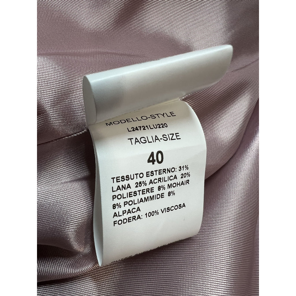 LUCREZIA T Cappotto Doppiopetto Over Marrone Mélange L24721LU220 – Lana Mohair Alpaca – Made in Italy